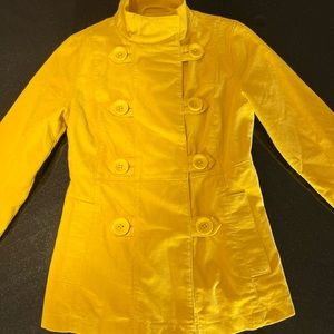 Bright yellow, brushed cotton-velvet Mossimo Kimono Style Jacket. Size Small